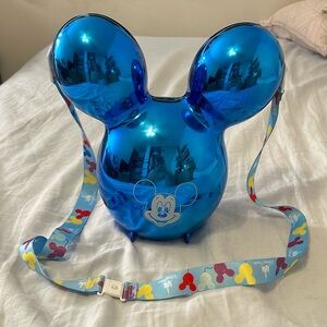 Disneyland Mickey Metallic Blue Balloon Popcorn Bucket